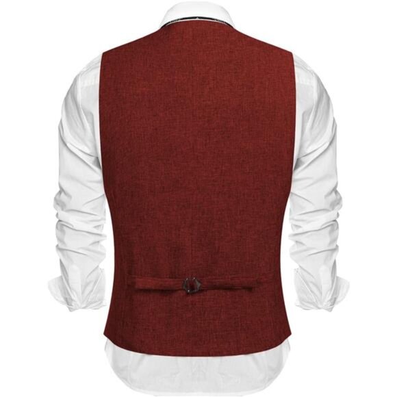 Men's Casual Business Vests Lightweight Waistcoat Slim Fit Suit Vest - Picture 2 of 6